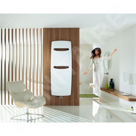 Zehnder Vitalo Spa - Radiateur de salle de bains 1800 x 490 mm, droit, raccord central 50 mm, laqué blanc VIT-180-050