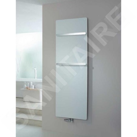 Zehnder Vitalo Bar - Radiateur de salle de bains 1570 x 400 mm, droit, raccord central 50 mm, laqué blanc VIP-160-040