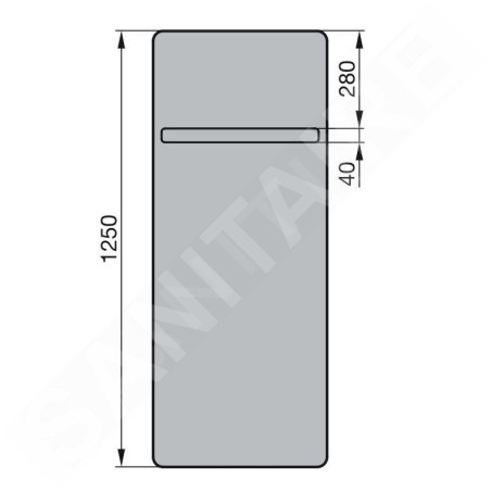 Zehnder Vitalo Bar - Radiateur de salle de bains 1250 x 500 mm, droit, raccord central 50 mm, laqué blanc VIP-125-050