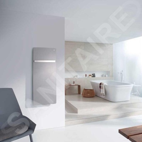 Zehnder Vitalo Bar - Radiateur de salle de bains 1250 x 600 mm, droit, raccord central 50 mm, laqué blanc VIP-125-060