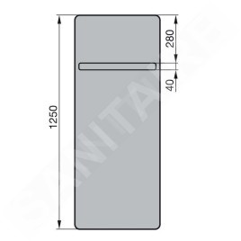 Zehnder Vitalo Bar - Radiateur de salle de bains 1250 x 600 mm, droit, raccord central 50 mm, laqué blanc VIP-125-060