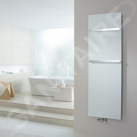 Zehnder Vitalo Bar - Radiateur de salle de bains 1570 x 600 mm, droit, raccord central 50 mm, laqué blanc VIP-160-060