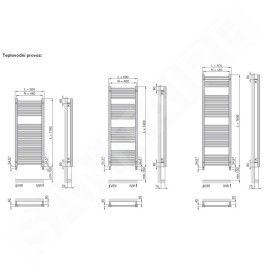 Zehnder Impa - Radiateur de salle de bains 1400 x 500 mm, droit, laqué blanc IMP-140-050