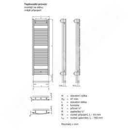 Zehnder Virando - Radiateur de salle de bains 1500x450 mm, raccordement externe, 620 W, blanc AB-150-045