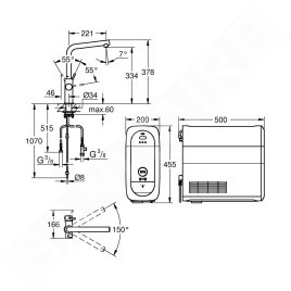 Grohe Blue Home - Mitigeur d'évier avec unité réfrigérante et filtration, Warm Sunset brossé 31454DL1