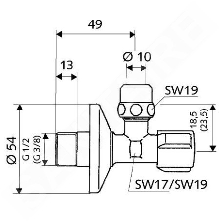 Schell Comfort - Robinet équerre de régulation, chrome 049070699