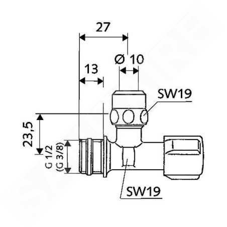 Schell Comfort - Robinet équerre de régulation, chrome 049120699