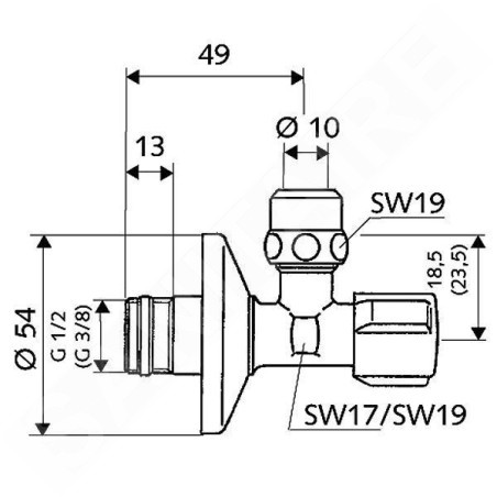 Schell Comfort - Robinet équerre de régulation, chrome 049160699