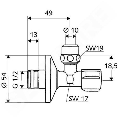 Schell Comfort - Robinet équerre de régulation, chrome 052760699