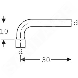 Geberit Accessoires - Rallonge de coude de chasse 90°, 300x100 mm, avec manchone à emboîter 118.011.11.1