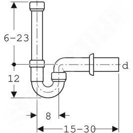 Geberit Accessoires - Siphon en tube pour appareils, d 40 mm, blanc alpin 152.704.11.1