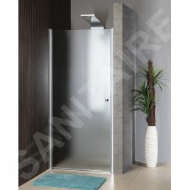 Aqualine Cabines de douche - Porte de douche Pilot, 700 mm, aluminium brillant/verre Brick PT070