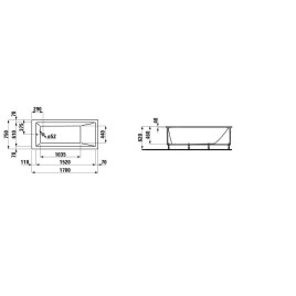 Laufen Pro - Baignoire avec support et panneau frontal gauche, 1700x750 mm, blanc H2319550000001