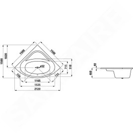 Laufen Solutions - Baignoire 1500x1500 mm, blanc H2445000000001