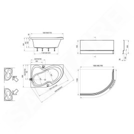 Ravak Rosa II - Baignoire asymétrique 150 L, 1500x1050 mm, gauche, blanc CK21000000