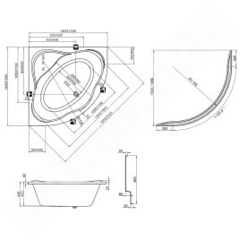 Ravak NewDay - Baignoire d'angle 1500x1500 mm, blanc C661000000