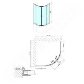 Polysan Selma - Cabine de douche quart de cercle, 900 x 900 mm, aluminium poli/verre clair MD2516