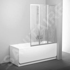 Ravak Supernova - Pare-bain pliant en trois parties VS3 115, 1146x1400 mm, satiné/Rain 795S0U0041
