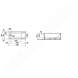 Laufen Pro - Baignoire d'angle 1700x750 mm, avec système de massage par air, hydromassage et capteur, blanc H2319550006451