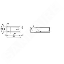 Laufen Pro - Baignoire d'angle 1700x750 mm, avec système de massage par air et capteur, blanc H2319560006051