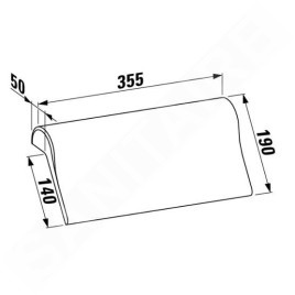 Laufen LB3 - Appui-tête en gel, 355 x 190 mm, blanc H2946800000001