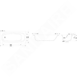 Jika Tanza - Baignoire 1500x700 mm, blanc H2252000000001