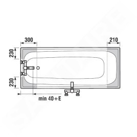 Jika Riga - Baignoire 1700x700x375 mm, blanc H2340700000001