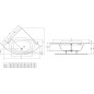 Ideal Standard Hotline - Baignoire d'angle 1.500x1.500 mm, blanc K275201