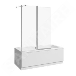 Jika Nion - Paroi de baignoire en deux parties G/D, 1150x1500 mm, Jika perla Glass, argent/verre transparent H2572N60026681
