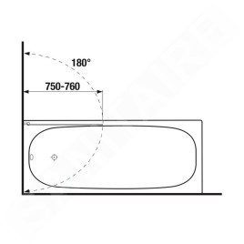 Jika Nion - Paroi de baignoire en deux parties G/D, 1150x1500 mm, Jika perla Glass, argent/verre transparent H2572N60026681