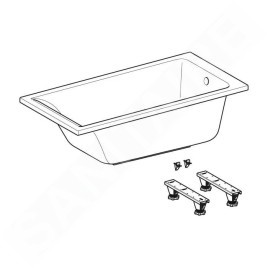 Geberit Selnova Square - Baignoire 1700x700x420 mm, blanc 554.384.01.1