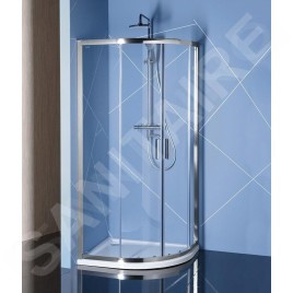 Polysan Easy Line - Paroi de douche quart de cercle, 1000 x 800 mm, aluminium/verre clair EL2915