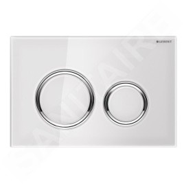 Geberit Sigma21 - Plaque de déclenchement, chrome/verre blanc 115.884.SI.1