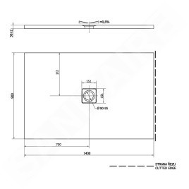 Polysan Flexia - Receveur de douche 1400x900 mm, blanc 72897