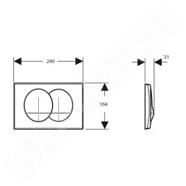 Geberit Delta - Plaque de déclenchement, chrome mat 115.100.46.5