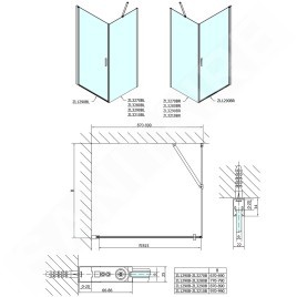 Polysan Zoom Line - Porte de douche Black 900 mm, verre clair ZL1290B