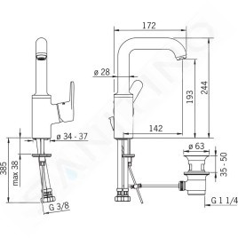 Hansa Primo - Mitigeur de lavabo avec garniture de vidage, chrome 49542203
