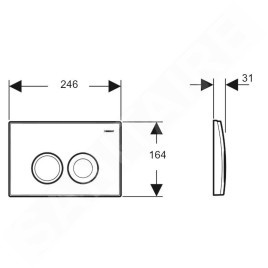 Geberit Delta25 - Plaque de déclenchement, chrome mat 115.125.46.5