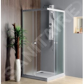 Aqualine Cabines de douche - Cabine de douche carrée, 900x900 mm, verre dépoli Brick BTQ900