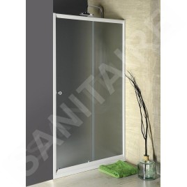 Aqualine Cabines de douche - Porte de douche coulissante 1000 mm, verre dépoli BTS100