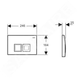 Geberit Delta35 - Plaque de déclenchement, chrome mat 115.135.46.5