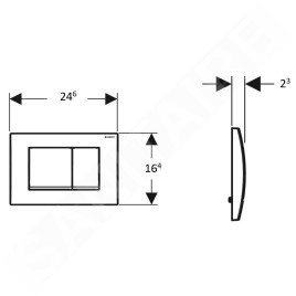 Geberit Delta30 - Plaque de déclenchement, chrome brillant 115.137.21.1
