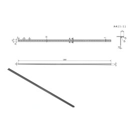 Sapho Canniveaux de vidage - Barre de drainage pour gouttière, longueur 1500 mm, droite, acier inoxydable brossé SPD1510-P