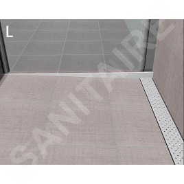 Sapho Canniveaux de vidage - Barre de drainage pour gouttière, longueur 1500 mm, gauche, acier inoxydable brossé SPD1510-L
