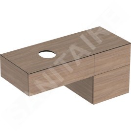 Geberit VariForm - Meuble pour lavabo, 1200x510x550 mm, 3 tiroirs et bouchon anti-odeurs, chêne 501.187.00.1