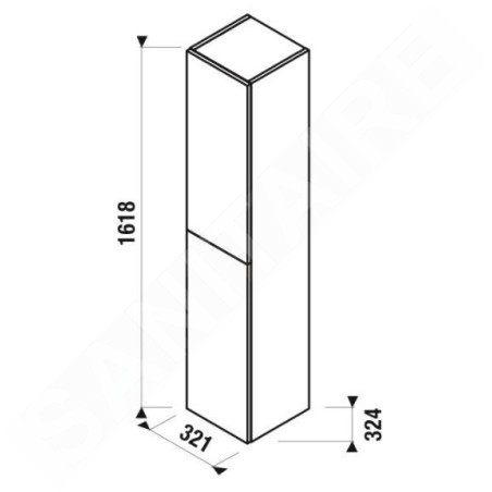 Jika Mio - Armoire haute 1618x321x324 mm, 2 portes G/D, blanc H43J7122305001