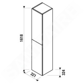 Jika Mio - Armoire haute 1618x321x324 mm, 2 portes G/D, frêne H43J7122303421
