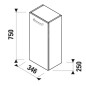 Jika Lyra plus - Armoire latérale 750x346x250 mm, 1 portes G/D, blanc H43J3811303001