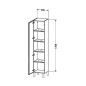 Duravit L-Cube - Armoire haute 1760x400x363 mm, charnières à droite, blanc mat LC1180R1818