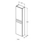 Ideal Standard i.Life S - Armoire haute 400x210x1600 mm, 2 portes G / D, chêne T5288NX